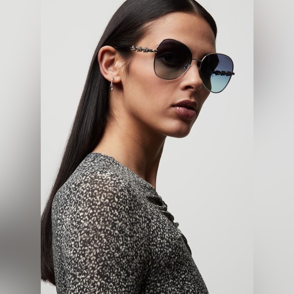 New🔥🔥 - TIFFANY TF3086 Azure Gradient Blue Silver Sunglasses - Picture 4 of 13